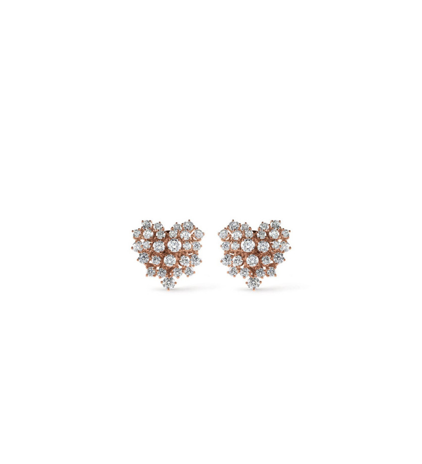 Boucles d'oreilles Damiani Mimosa en or rose et diamants