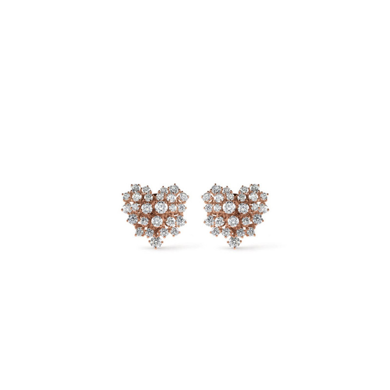 Boucles d'oreilles Damiani Mimosa or rose diamants