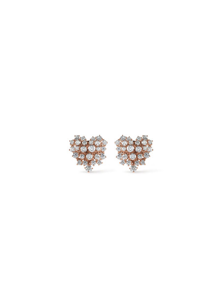 Boucles d'oreilles Damiani Mimosa en or rose et diamants