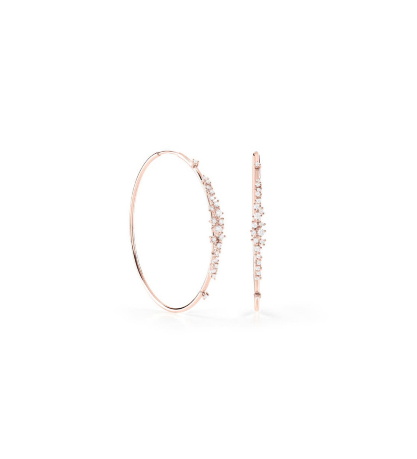 Boucles d'oreilles Damiani Mimosa en or rose diamants et diamants bruns