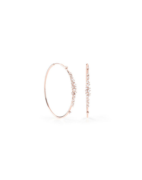 Boucles d'oreilles Damiani Mimosa en or rose diamants et diamants bruns