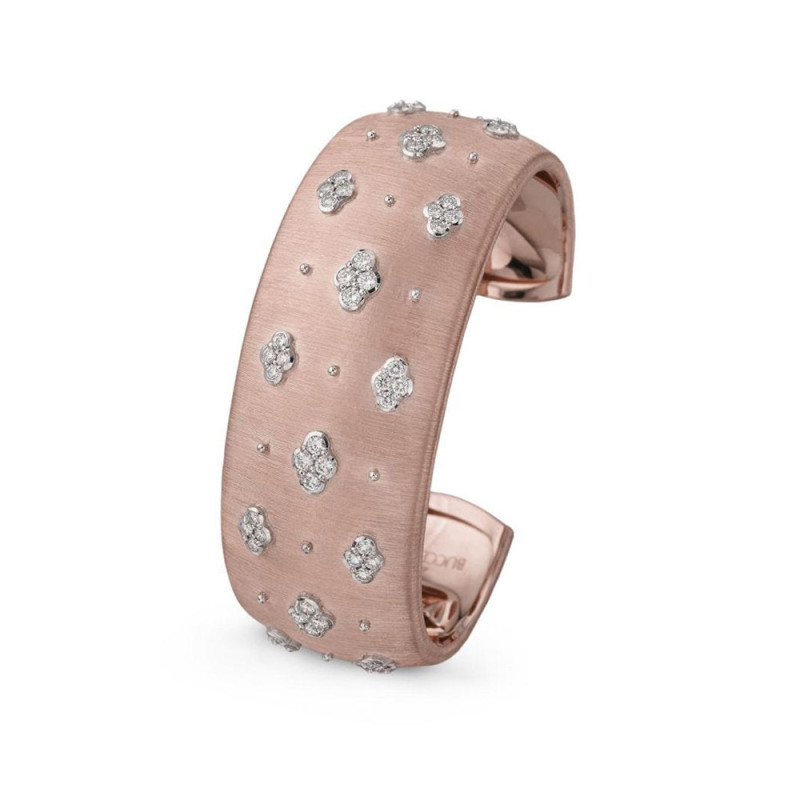 Bracelet manchette Buccellati Macri or rose diamants