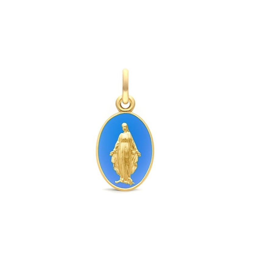 Médaille Arthus Bertrand miraculeuse bleu roi or jaune