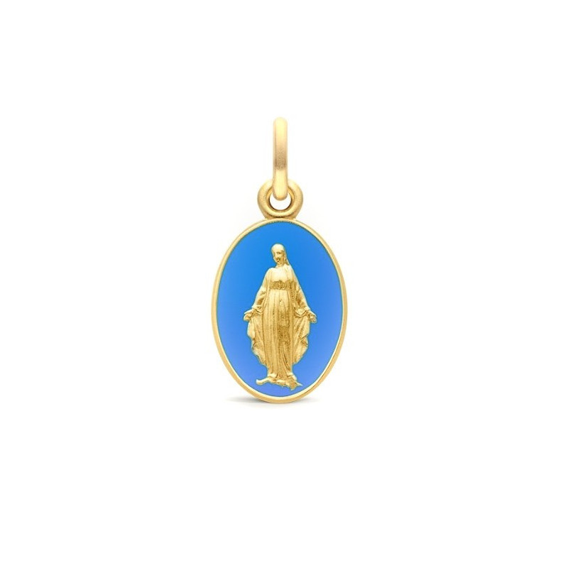 Médaille Arthus Bertrand miraculeuse bleu roi or jaune