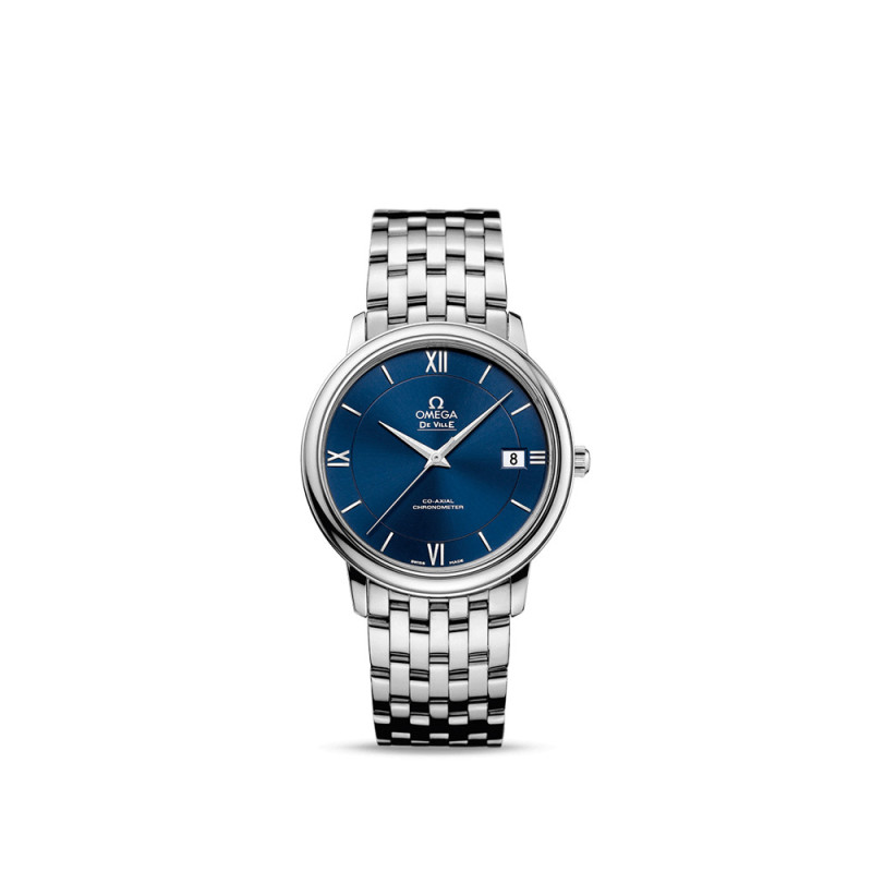 Montre Omega De Ville Prestige automatique cadran bleu bracelet acier 36,8mm