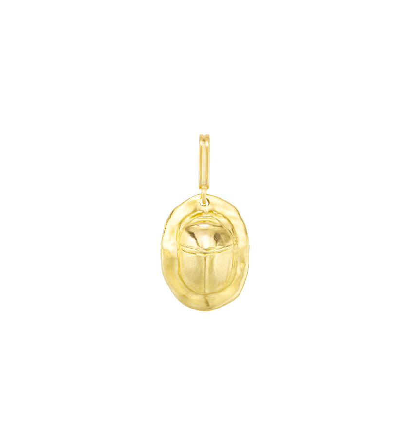 Charm médaille Mellerio Scarabée or jaune sablé