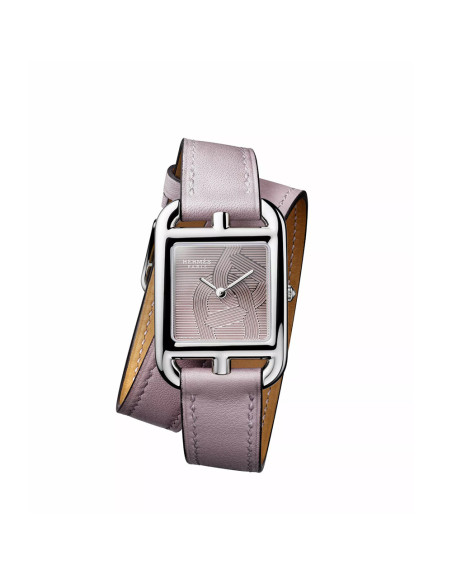 Montre Hermès Cape Cod PM 31 mm quartz cadran glycine chaîne d'ancre boîtier acier bracelet en cuir de veau Athena glycine