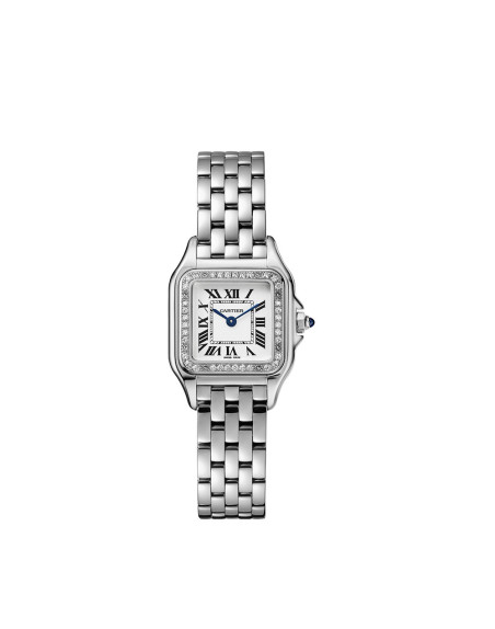 Montre Panthère de Cartier PM quartz cadran argenté bracelet acier