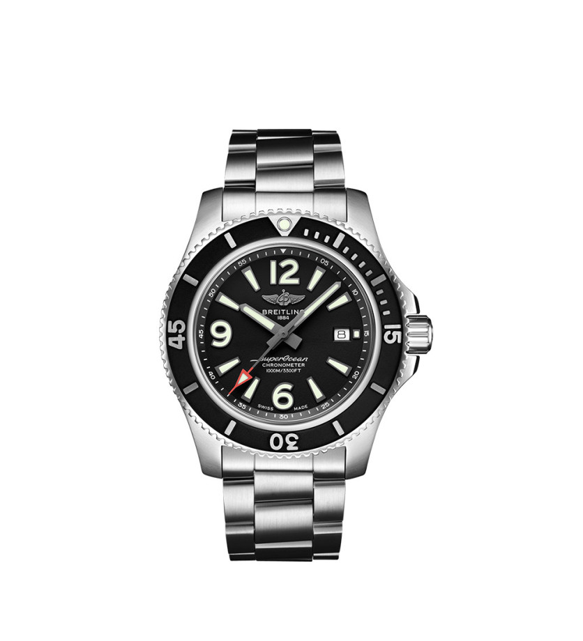 Montre Breitling Superocean Automatic cadran noir bracelet acier 44mm