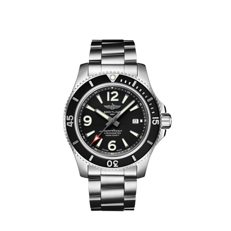 Montre Breitling Superocean Automatic cadran noir bracelet acier 44mm