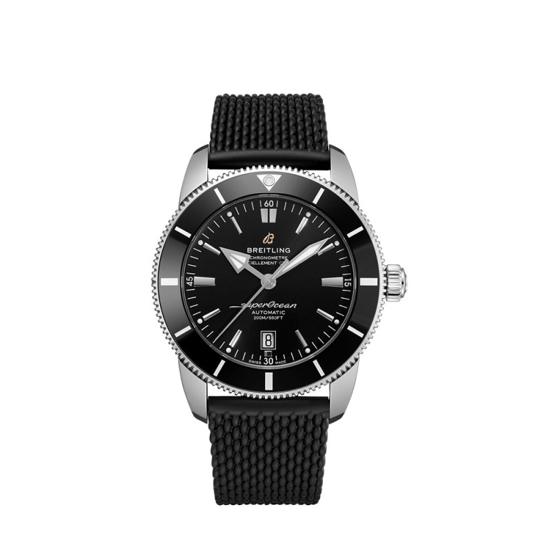 Montre Breitling Superocean Heritage B20 Automatic cadran noir bracelet caoutchouc noir 46mm
