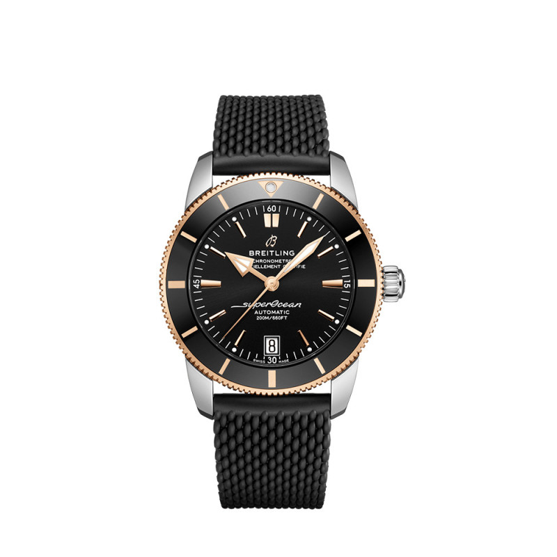 Montre Breitling Superocean Heritage B20 Automatic cadran noir bracelet caoutchouc noir 42mm