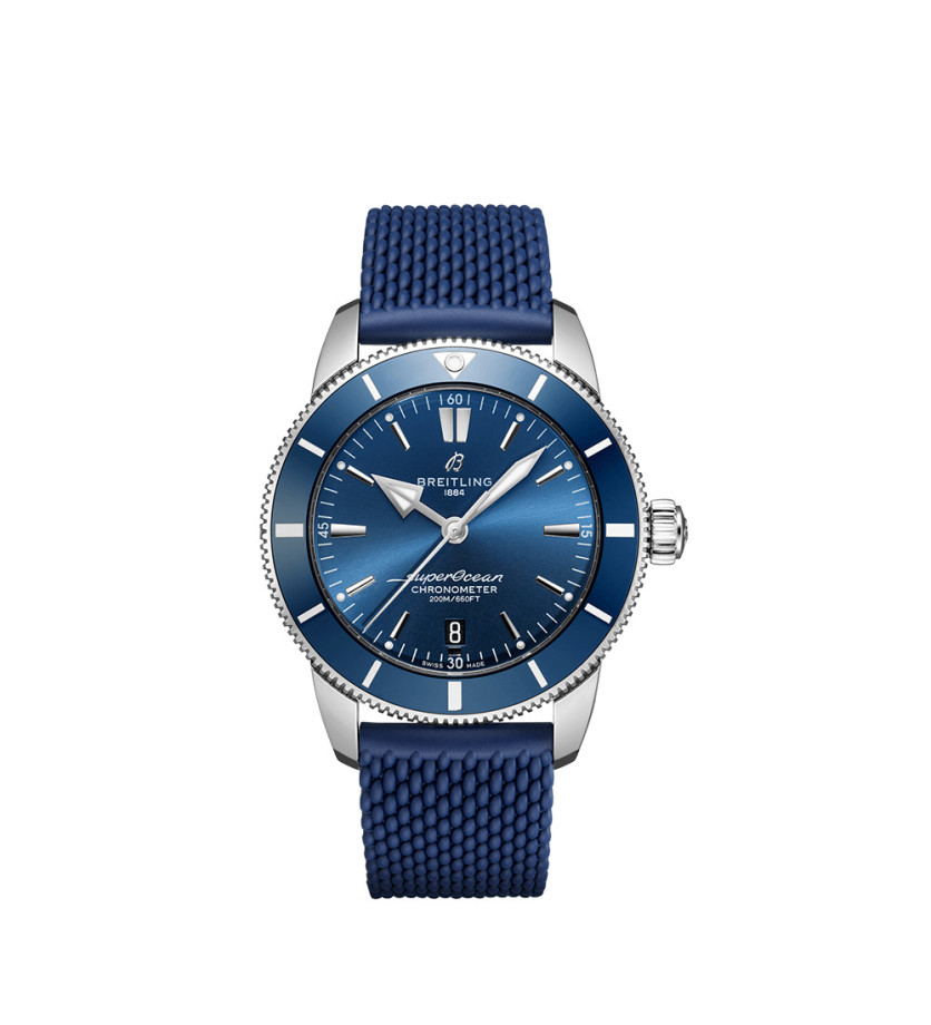 Montre Breitling Superocean Heritage B20 Automatic cadran bleu bracelet caoutchouc bleu 44mm