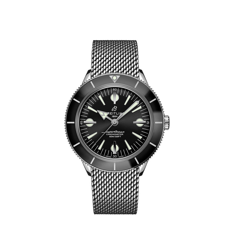 Montre Breitling Superocean Heritage 57 automatique cadran noir bracelet acier 42mm