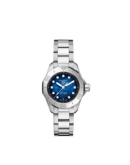 Montre TAG Heuer Aquaracer Professional 200 Date automatique cadran bleu index diamants bracelet acier 30mm