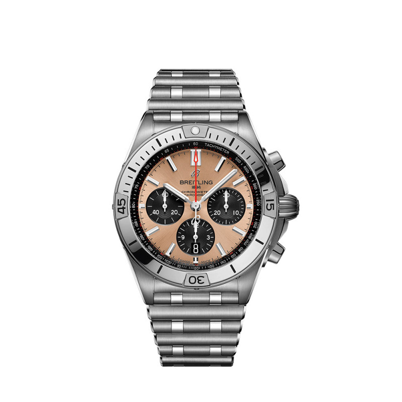 Montre Breitling Chronomat B01 automatique cadran cuivre bracelet en acier rouleaux 42mm