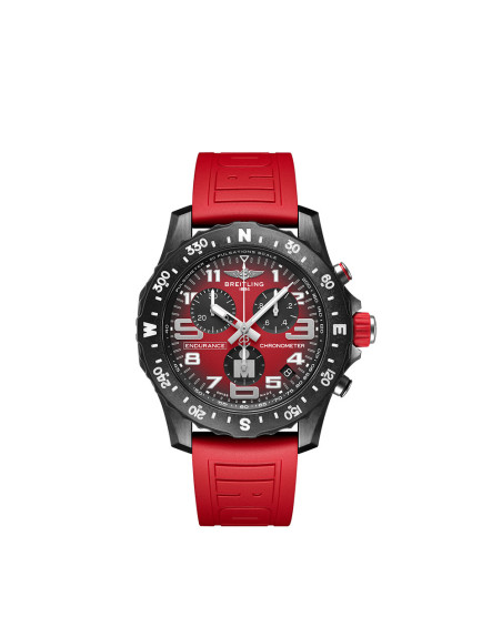 Montre Breitling Endurance Pro Edition IRONMAN® SuperQuartz cadran rouge bracelet caoutchouc rouge 44mm