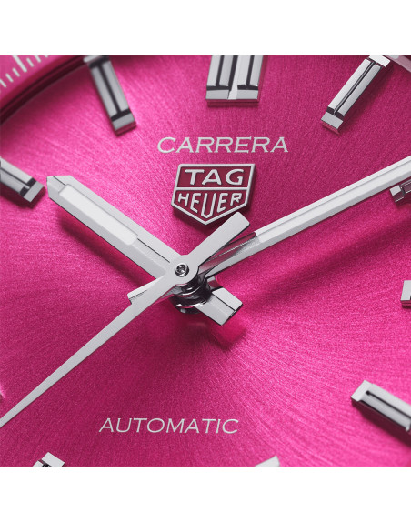Montre TAG Heuer Carrera date Automatique Cadran rose Bracelet acier 36 mm