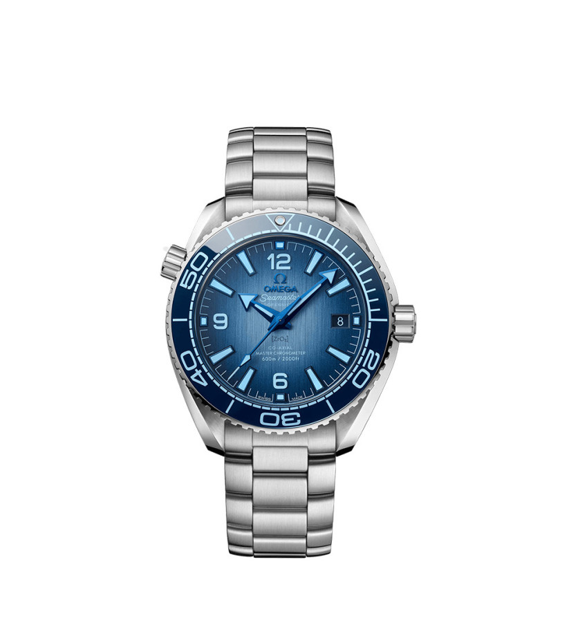 Montre Omega Seamaster Planet Ocean 600M Co-Axial Maste Chronometer automatique cadran bleu bracelet acier 39,5mm