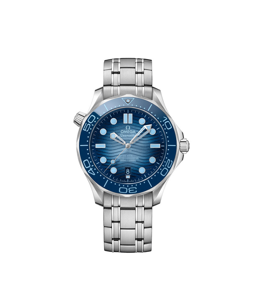 Montre Omega Seamaster Diver 300M Co-Axial Master Chronometer automatique cadran bleu bracelet acier 42mm