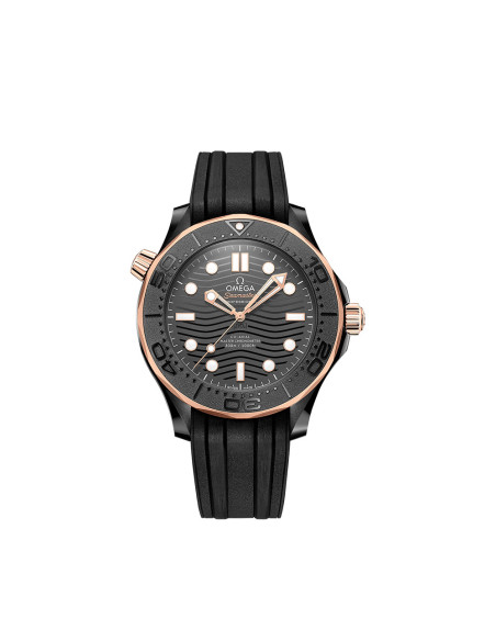 Montre Omega Seamaster Diver 300M Co-Axial Master Chronometer automatique cadran noir bracelet caoutchouc noir 43,5mm