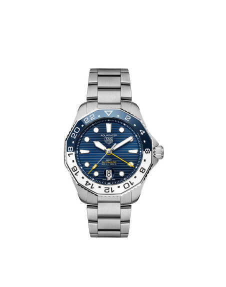 TAG Heuer Aquaracer Professional 300 GMT boîtier et bracelet en acier, cadran bleu 43 mm
