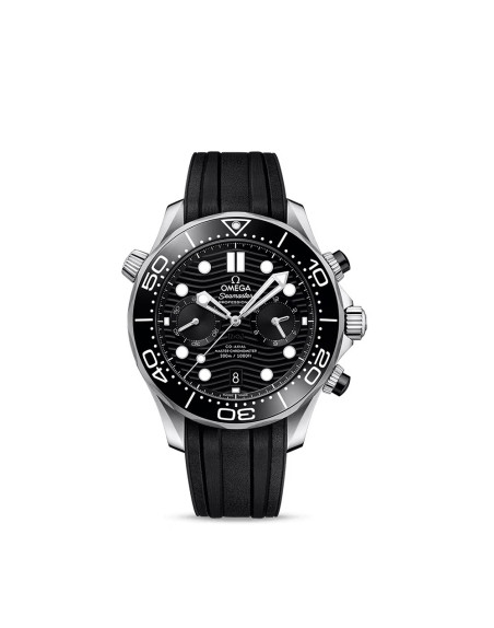 Montre Omega Seamaster Diver 300m Chronographe Co-Axial Master Chronometer cadran noir bracelet caoutchouc noir 44mm