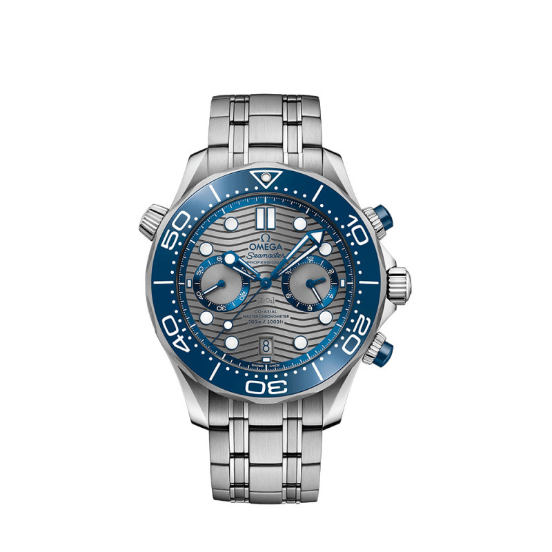 Montre Omega Seamaster Diver 300M Chronographe Co-Axial Master Chronometer automatique cadran gris bracelet acier 44mm