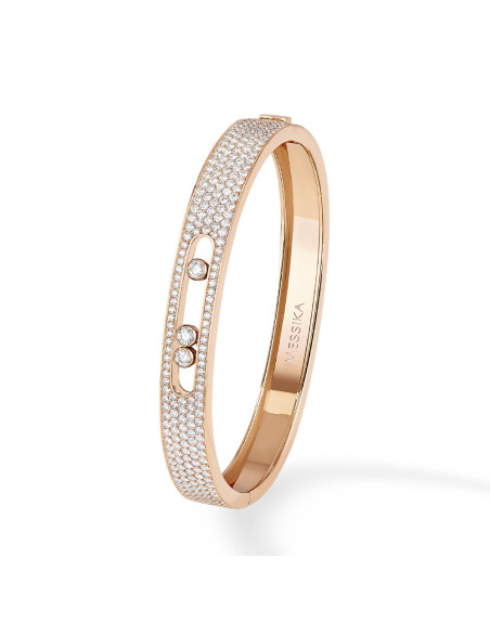 Bangle Messika Move Joaillerie Or Rose Pavé Diamants