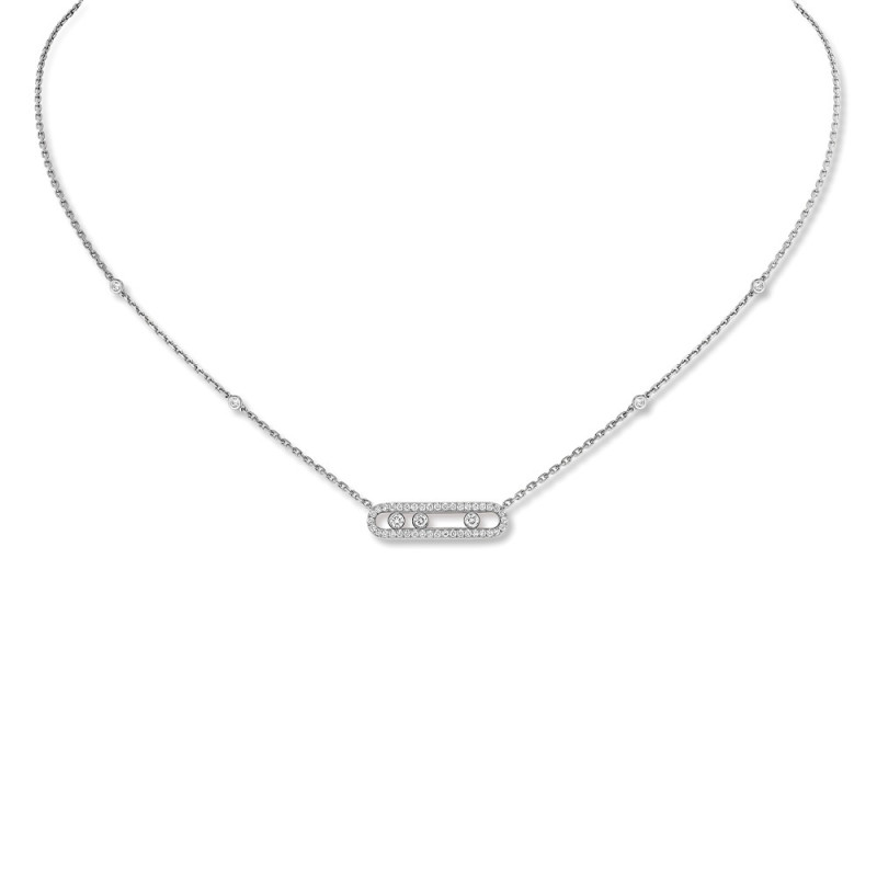 Collier Messika Baby Baby Move Or Blanc Pavé Diamants