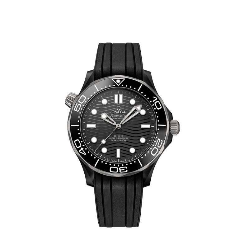 Montre Omega Seamaster Diver 300M automatique cadran noir bracelet caoutchouc noir 43,5mm