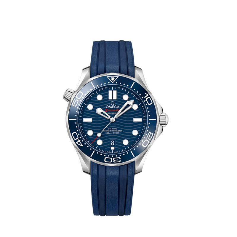 Montre Omega Seamaster Diver 300M automatique cadran bleu bracelet caoutchouc bleu 42mm