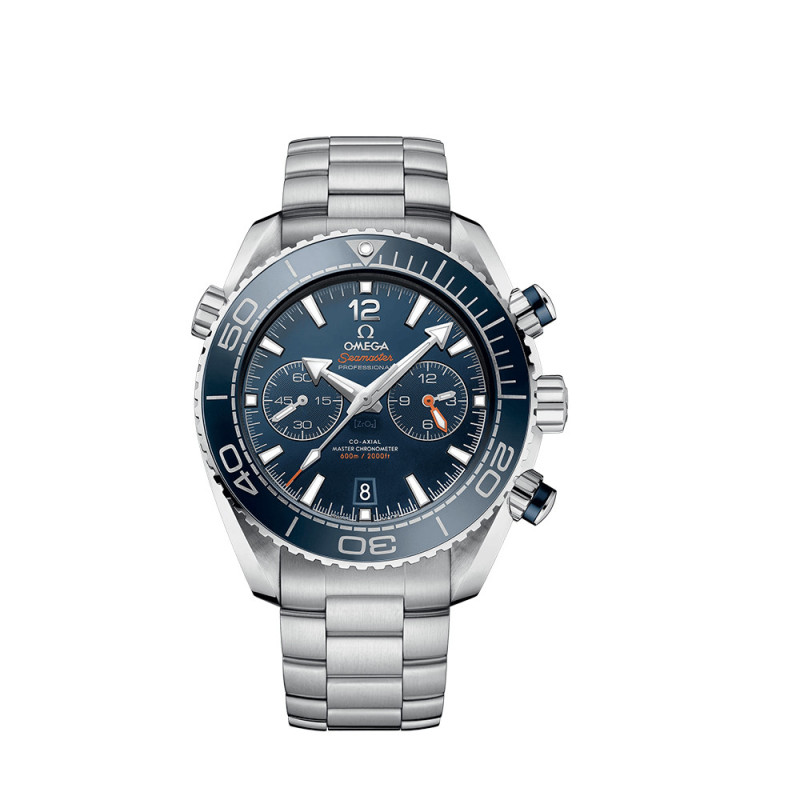 Montre Omega Seamaster Planet Ocean 600M Chronographe automatique cadran bleu bracelet acier 45,5mm