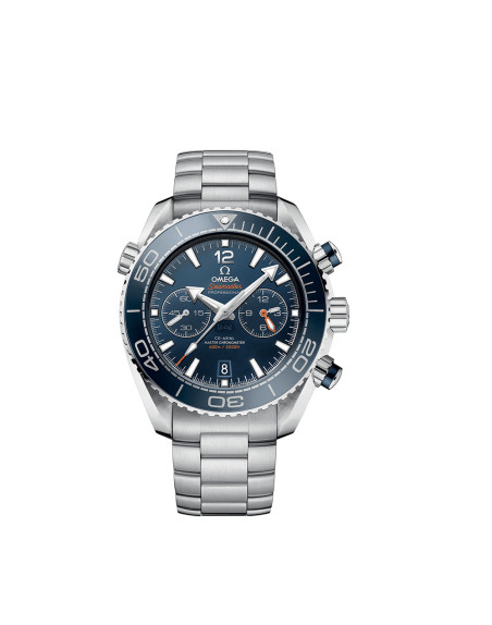 Montre Omega Seamaster Planet Ocean 600M Chronographe automatique cadran bleu bracelet acier 45,5mm