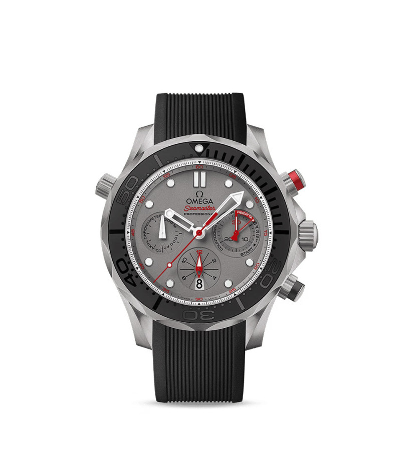 Montre Omega Seamaster Diver 300M Chronographe ETNZ automatique cadran gris bracelet caoutchouc noir 44mm