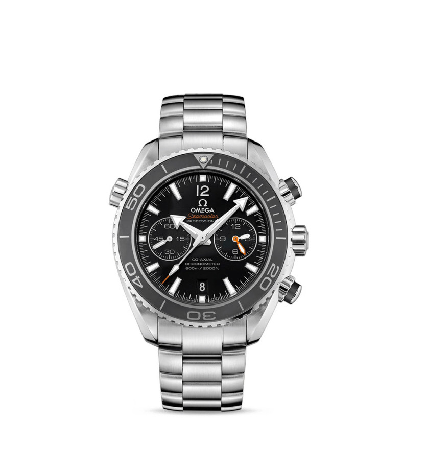 Montre Omega Seamaster Planet Ocean 600M Chronographe automatique cadran noir bracelet acier 45,5mm