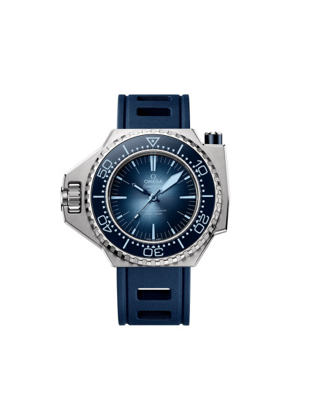 Montre Omega Seamaster Ploprof 1200M automatique cadran bleu bracelet caoutchouc bleu 55x45mm