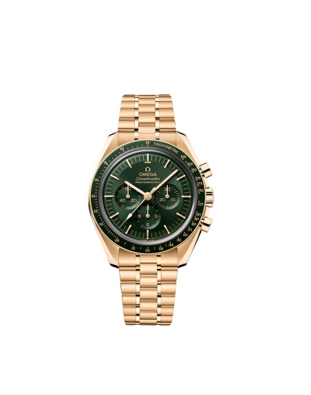 Montre Omega Speedmaster Moonwatch Professional Chronographe manuel cadran vert bracelet Or Moonshine™ 42mm