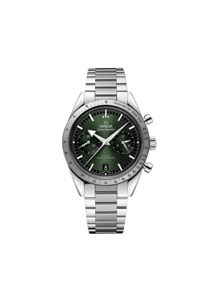 Montre Omega Speedmaster '57 Chronographe à remontage manuel cadran vert bracelet en acier 40,5mm