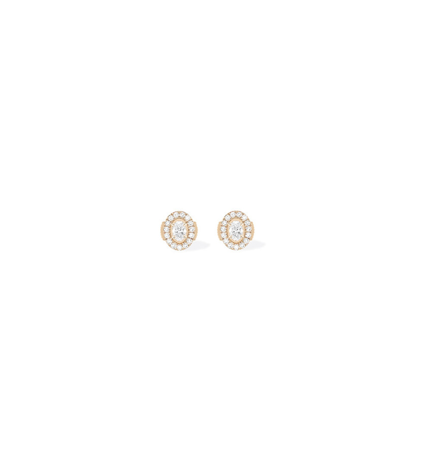 Puces d'oreilles Messika Glam'Azone or rose diamants