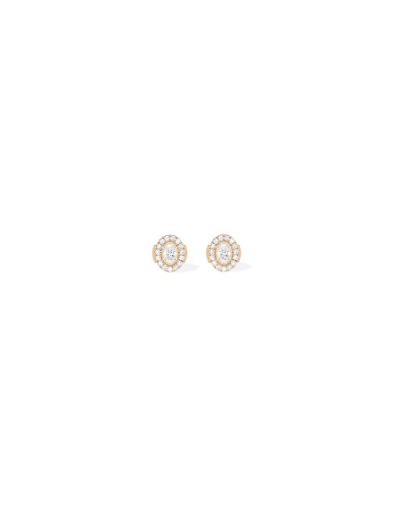 Puces d'oreilles Messika Glam'Azone or rose diamants