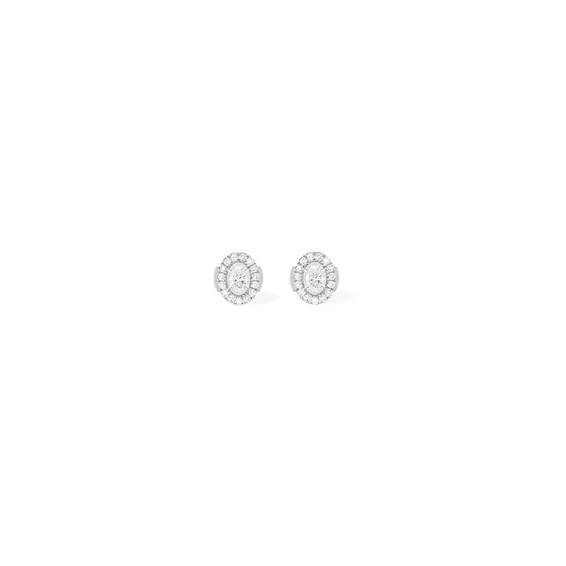 Puces d'oreilles Messika Glam'Azone or blanc diamants