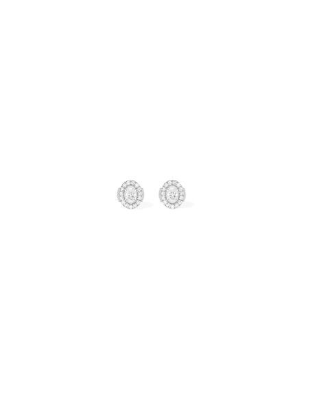 Puces d'oreilles Messika Glam'Azone or blanc diamants