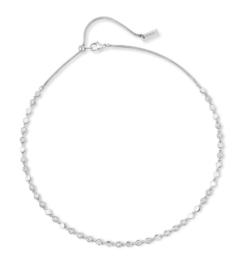 Collier Messika D-Vibes or blanc diamants PM