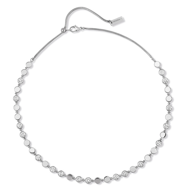 Collier Messika D-Vibes or blanc diamants MM