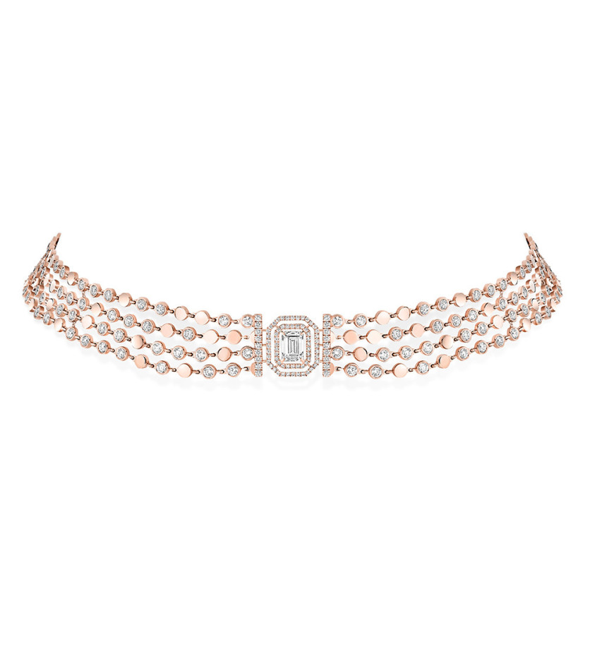 Collier Messika D-Vibes or rose diamants