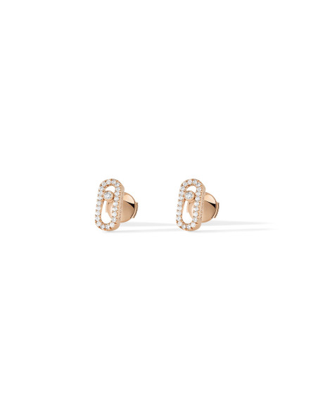 Puces d'oreille Messika Move Uno or rose diamants