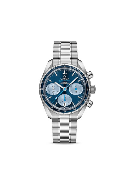 Montre Omega Speedmaster 38 Édition Orbis Chronographe automatique cadran bleu bracelet acier 38mm