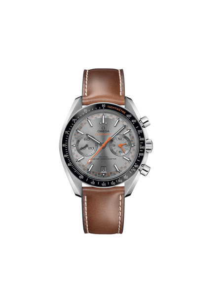 Montre Omega Speedmaster Racing Chronographe automatique cadran gris bracelet en cuir de veau brun 44,25mm