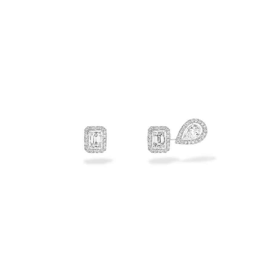 Boucles D'Oreilles Messika My Twin 1+2 or blanc diamants